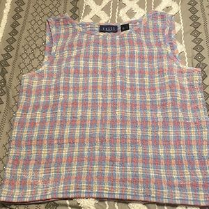 Liz Claiborne Women's Plaid Sleeveless Blouse